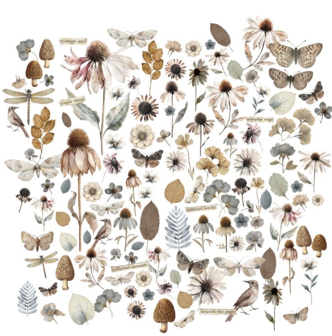 LASER CUT OUTS WILDFLOWERS, FADED MEMORY LANE