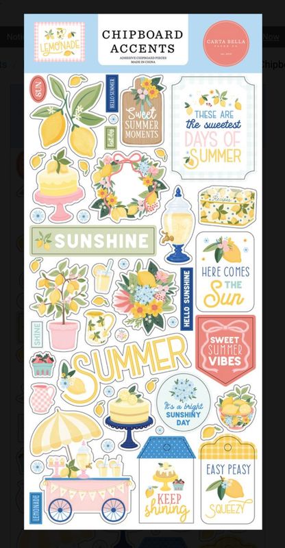 CHIPBOARD ACCENTS LEMONADE