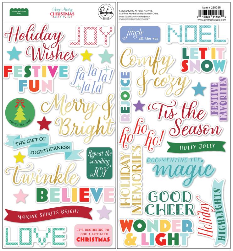 TÍTULOS DE CHIPBOARD VERY MERRY CHRISTMAS
