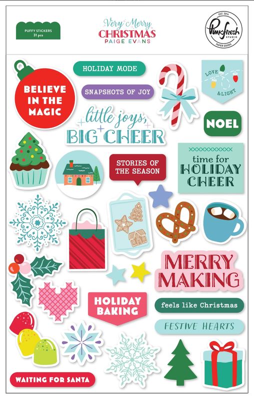 PUFFY STICKERS VERY MERRY CHRISTMAS