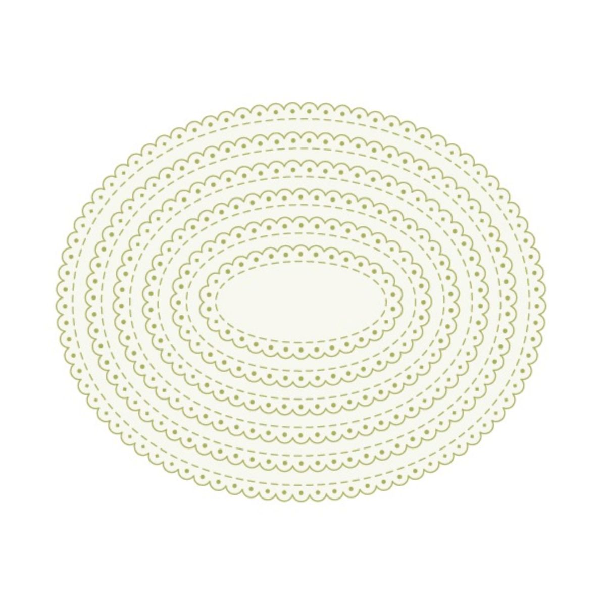 TROQUEL SCALLOP STITCH OVALO THE APRIL'S FLOWERS