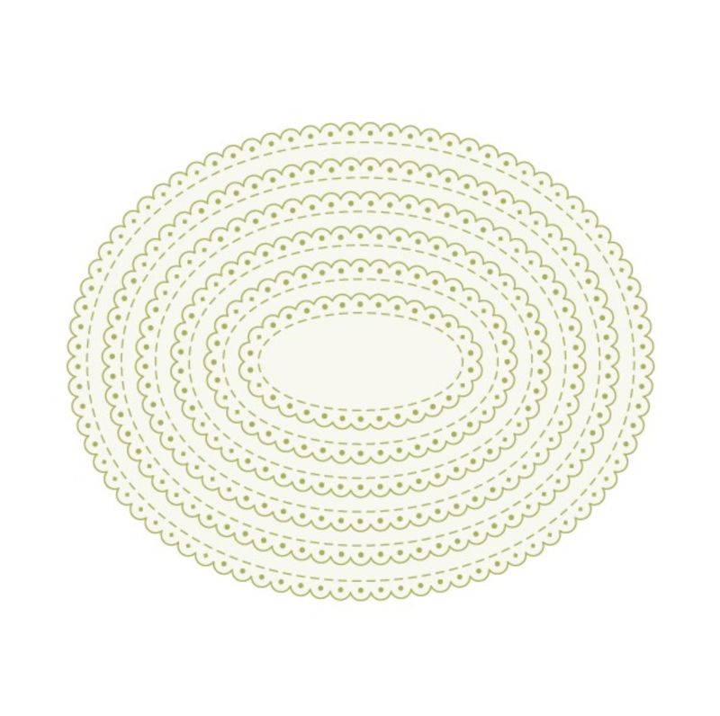 TROQUEL SCALLOP STITCH OVALO THE APRIL'S FLOWERS
