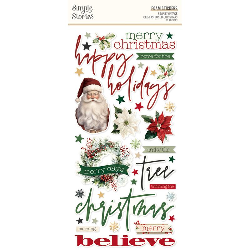 FOAM STICKERS OLD-FASHIONED CHRISTMAS
