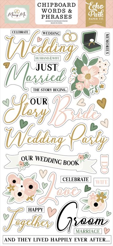 CHIPBOARD WORDS &amp; PHRASES MARRY ME