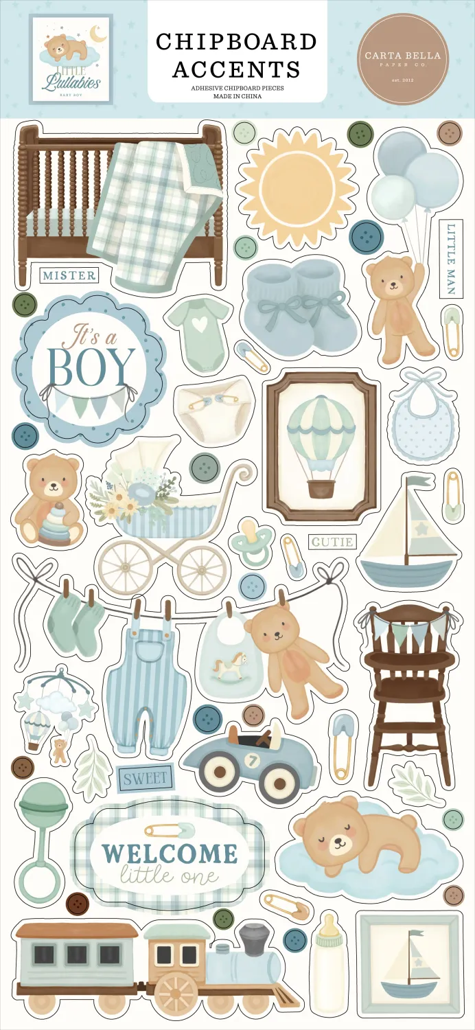 CHIPBOARD ACCENTS LULLABIES BABY BOY