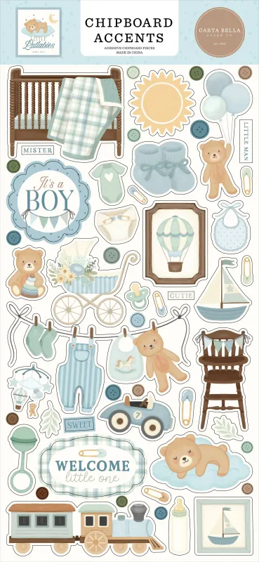 CHIPBOARD ACCENTS LULLABIES BABY BOY