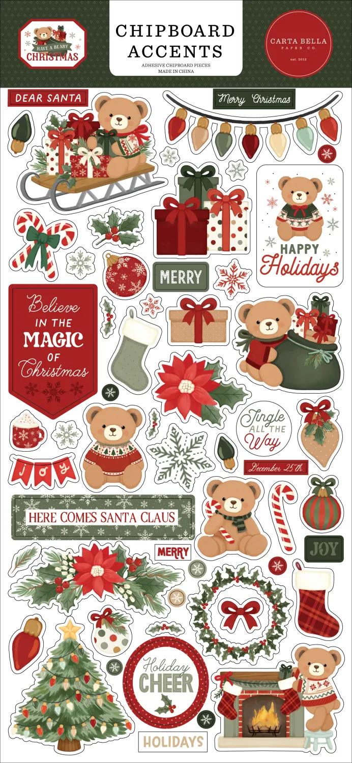 CHIPBOARD ACCENTS HAVE A BEARY CHRISTMAS