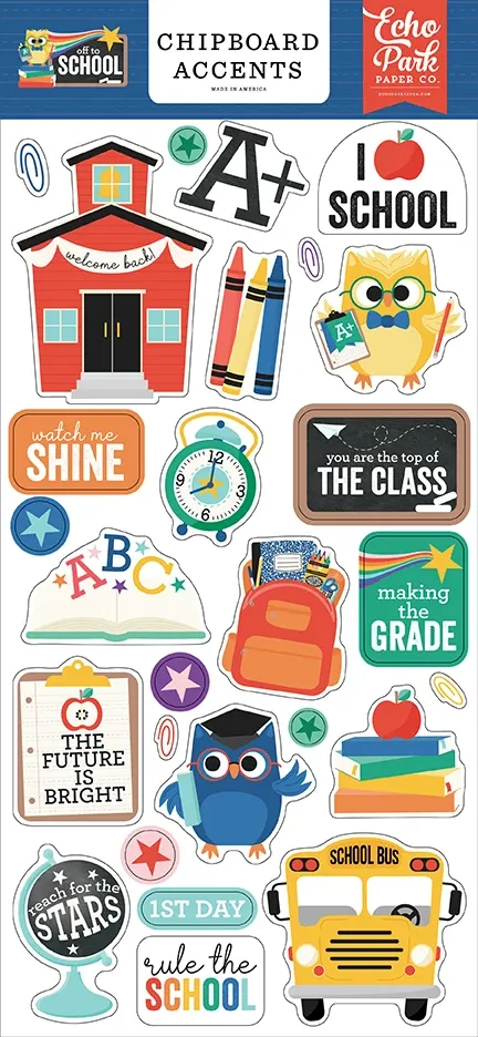 CHIPBOARD ACCENTS OFF TO SCHOOL