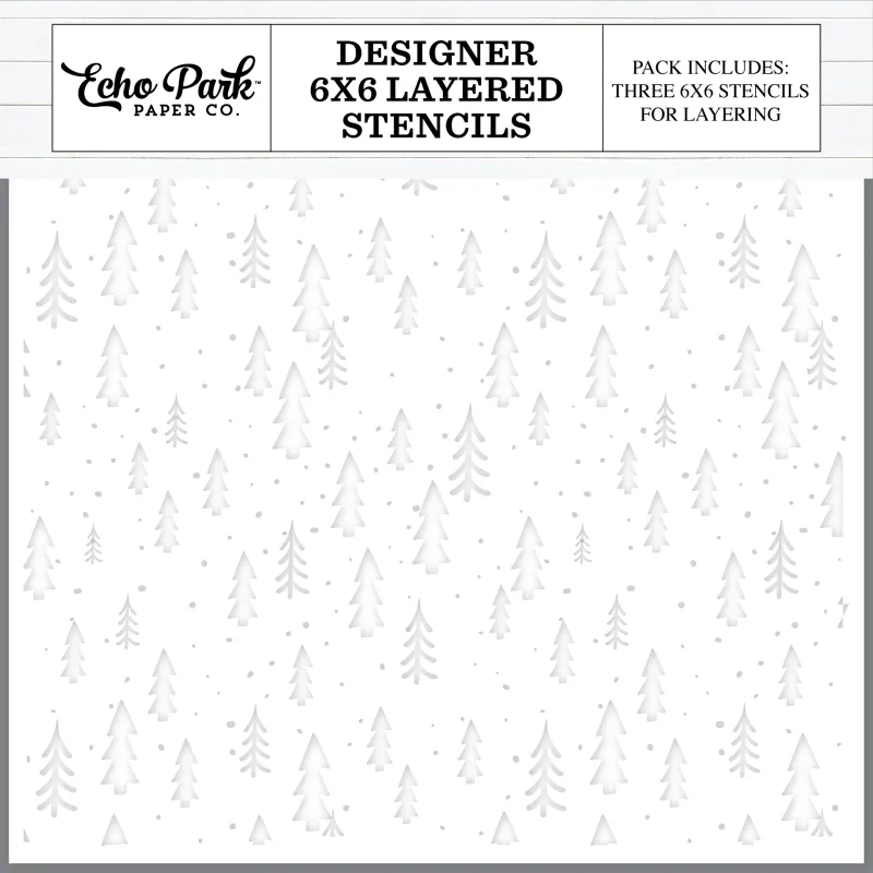 STENCIL EN CAPAS WINTER TREES (3 STENCILS)