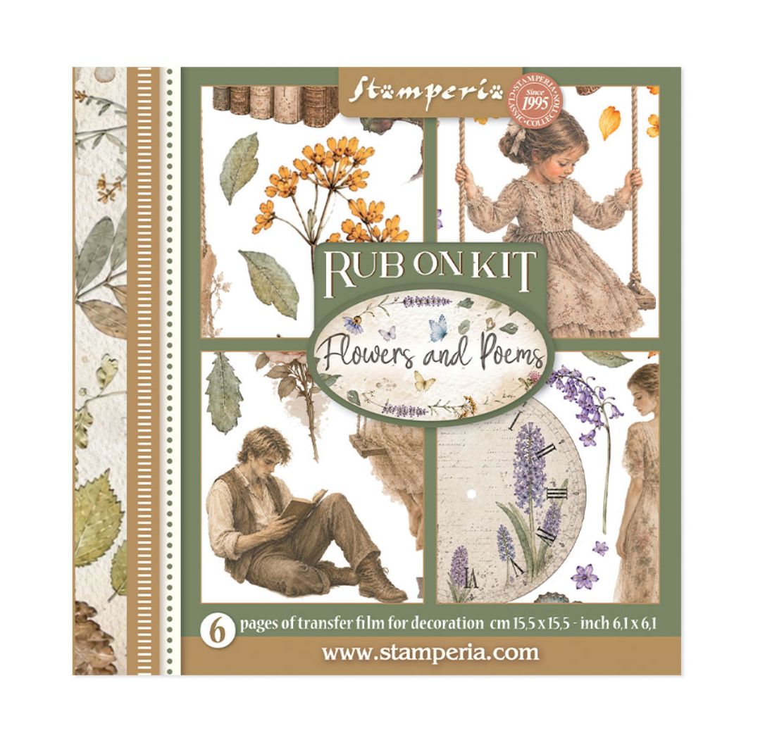 RUB ON ON KIT FOR ART &amp; CRAFT - FLOWERS  AND POEMS