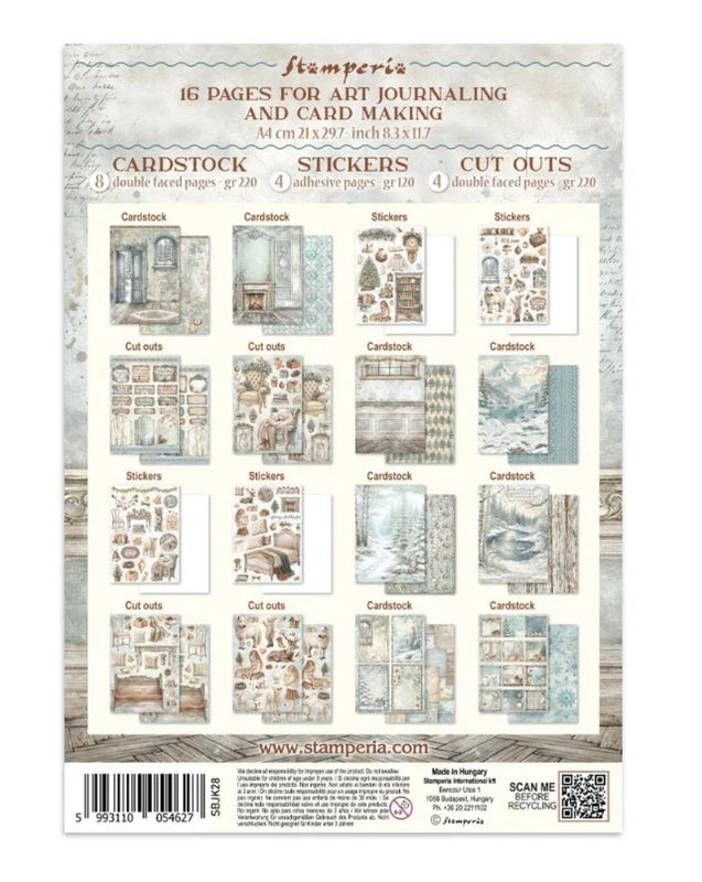 JUNK JOURNAL WHITE CHRISTMAS (A4 - 8.3"X11.7")