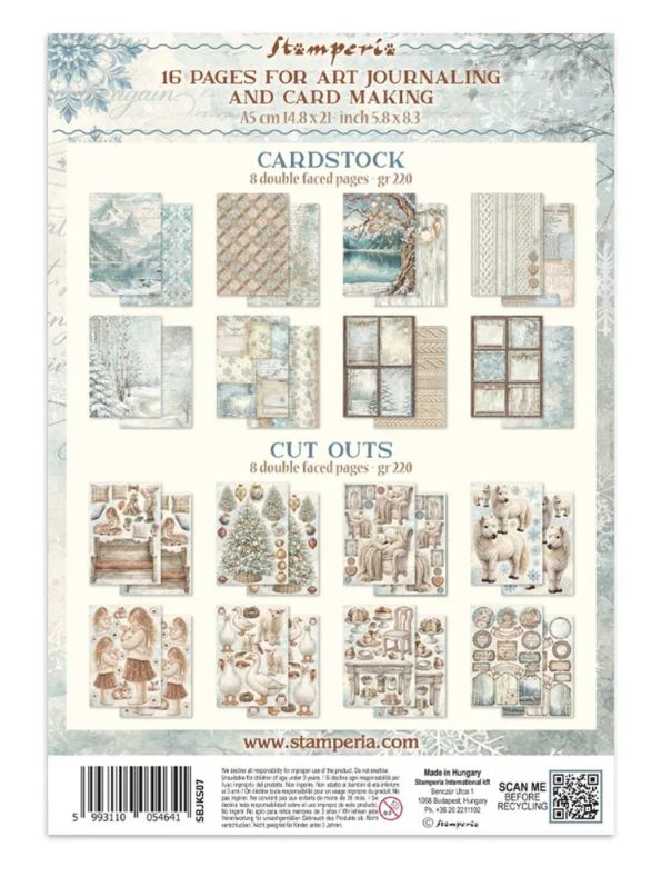 JUNK JOURNAL WHITE CHRISTMAS (A5 - 5.8"X8.3")