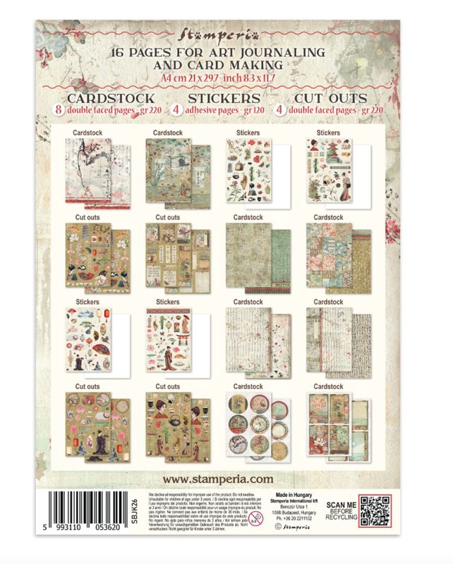 JUNK JOURNAL ORIENTAL GARDEN (A4 - 8.3"X11.7")