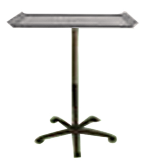 Stainless Tray with Stand and Wheels in Silver