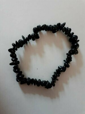 Black Tourmaline Chip Elasticated Bracelet