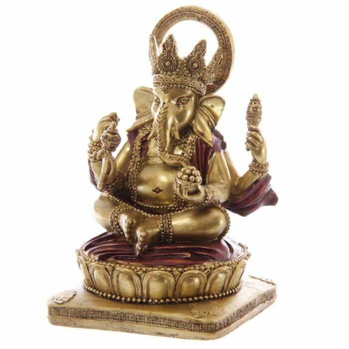 Gold and Red Ganesh Statue