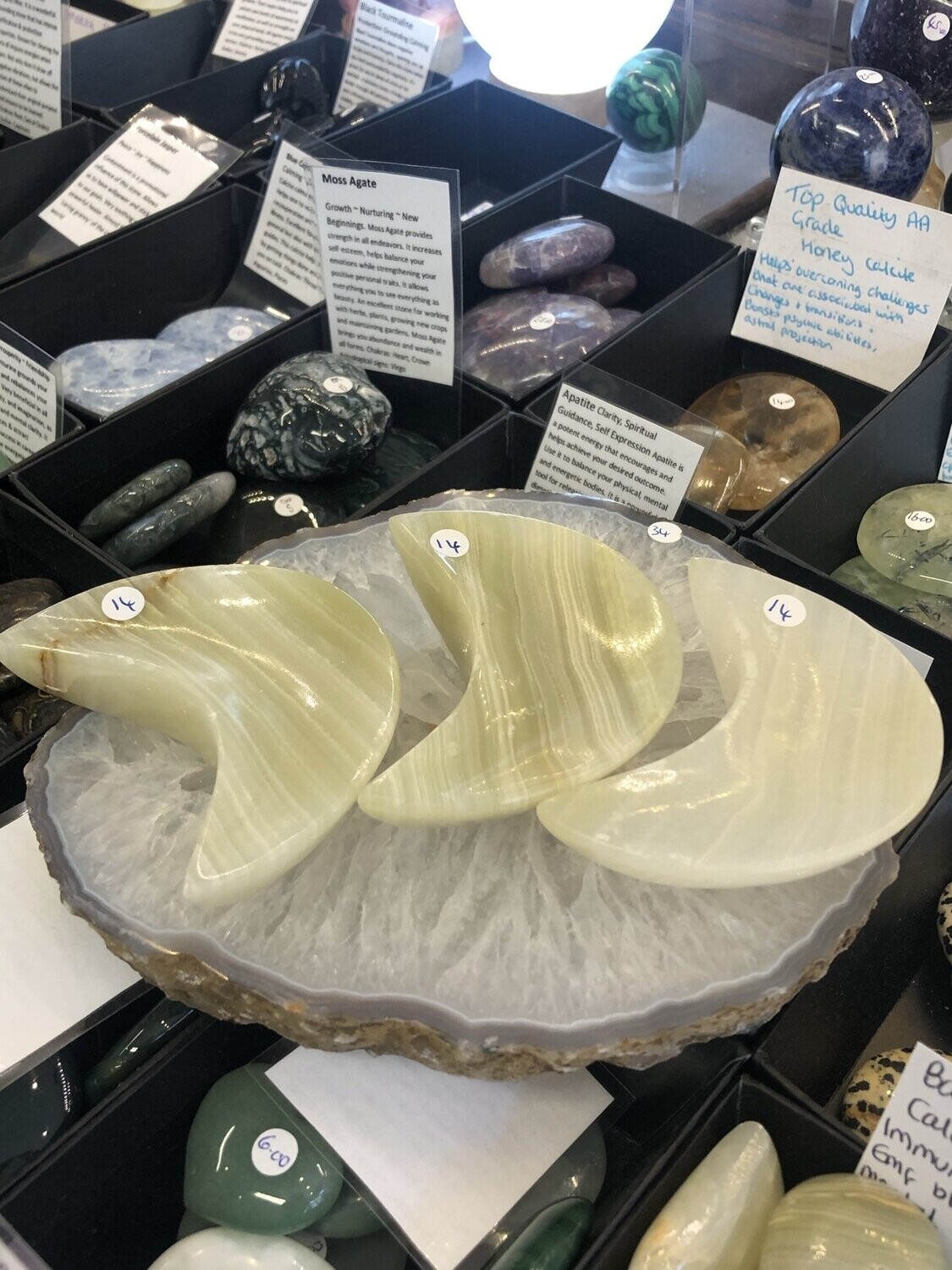 Banded Calcite Moon Dish
