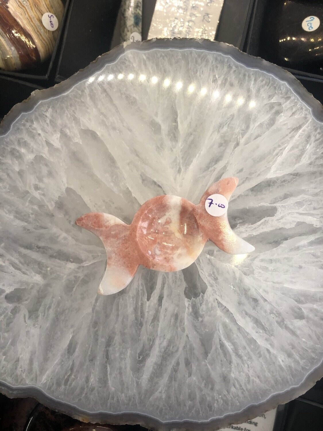 Strawberry Jasper Triple Moon Dish