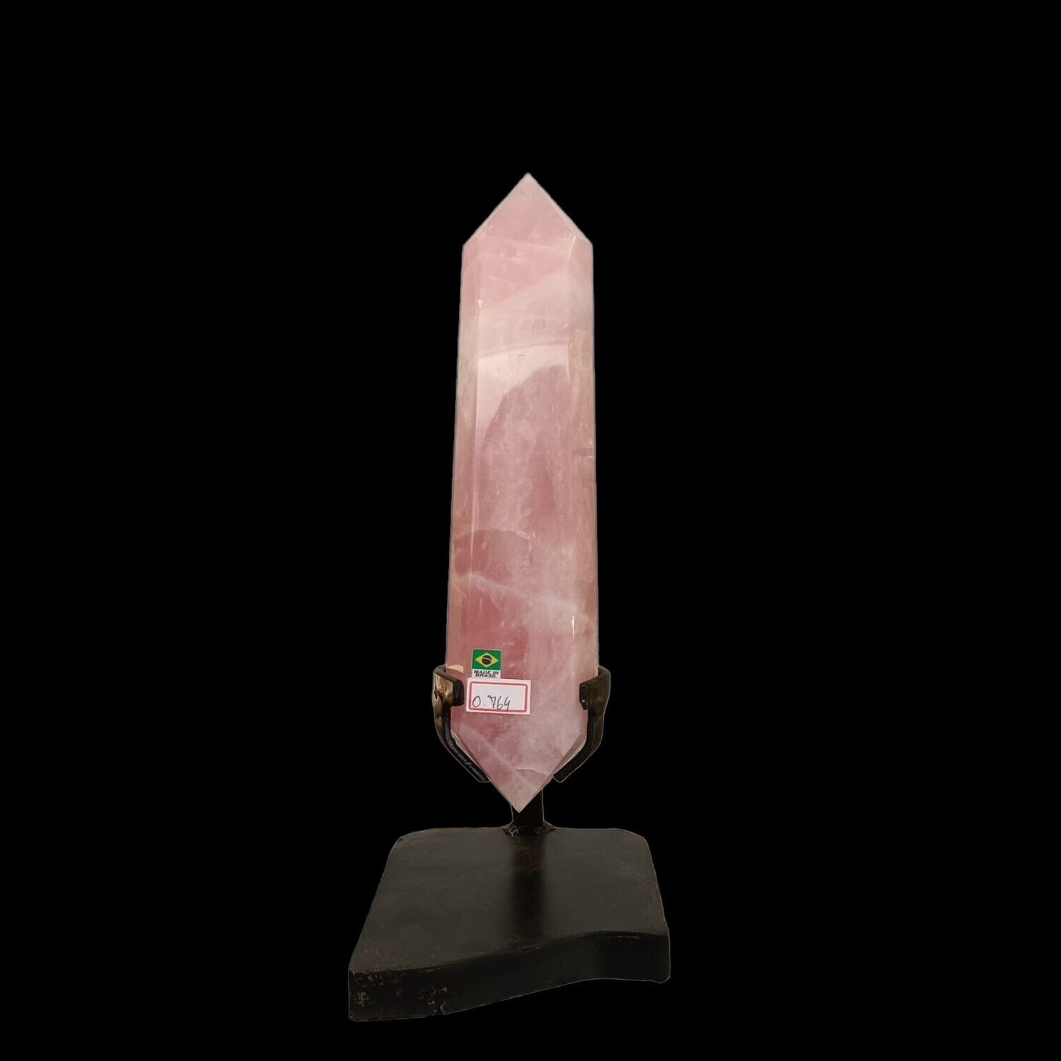 ​​Double terminated Rose Quartz on Stand