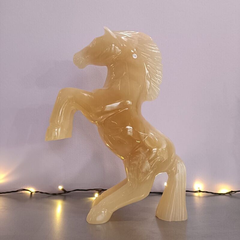 Honey Calcite Horse Sculpture