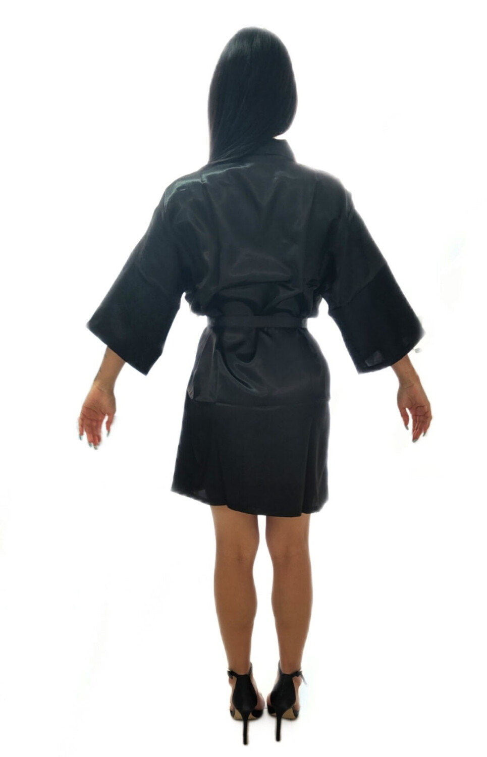 Black silk robe