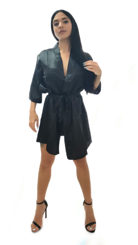 Black silk robe