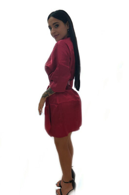 Red silk robe