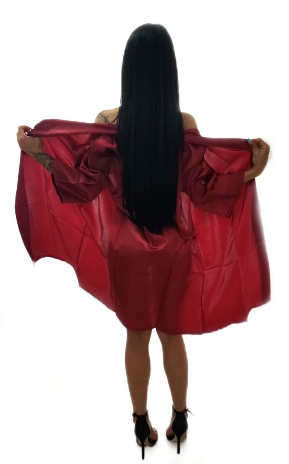 Red silk robe