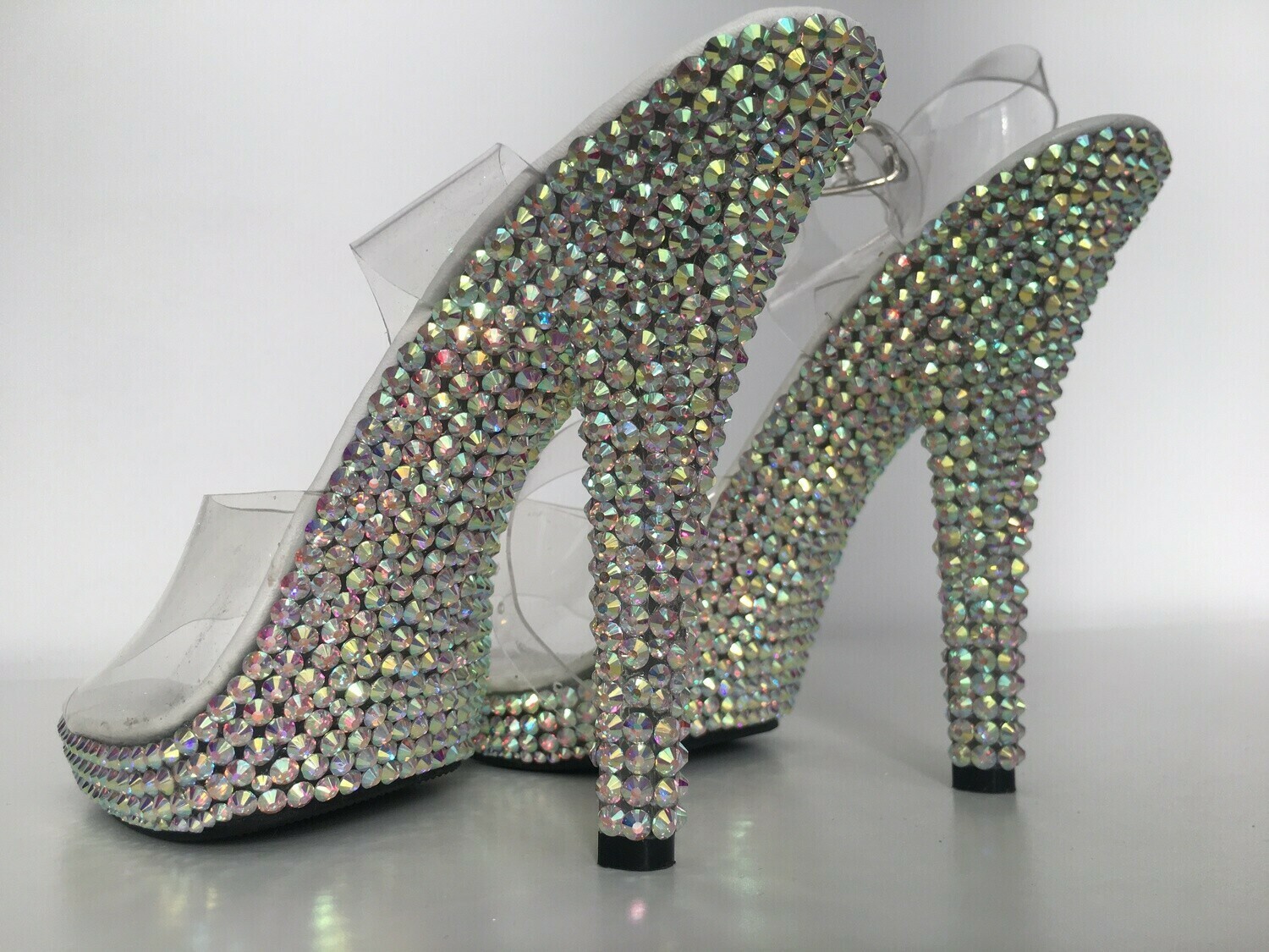 Transparent crystal heels (12cm heel)
