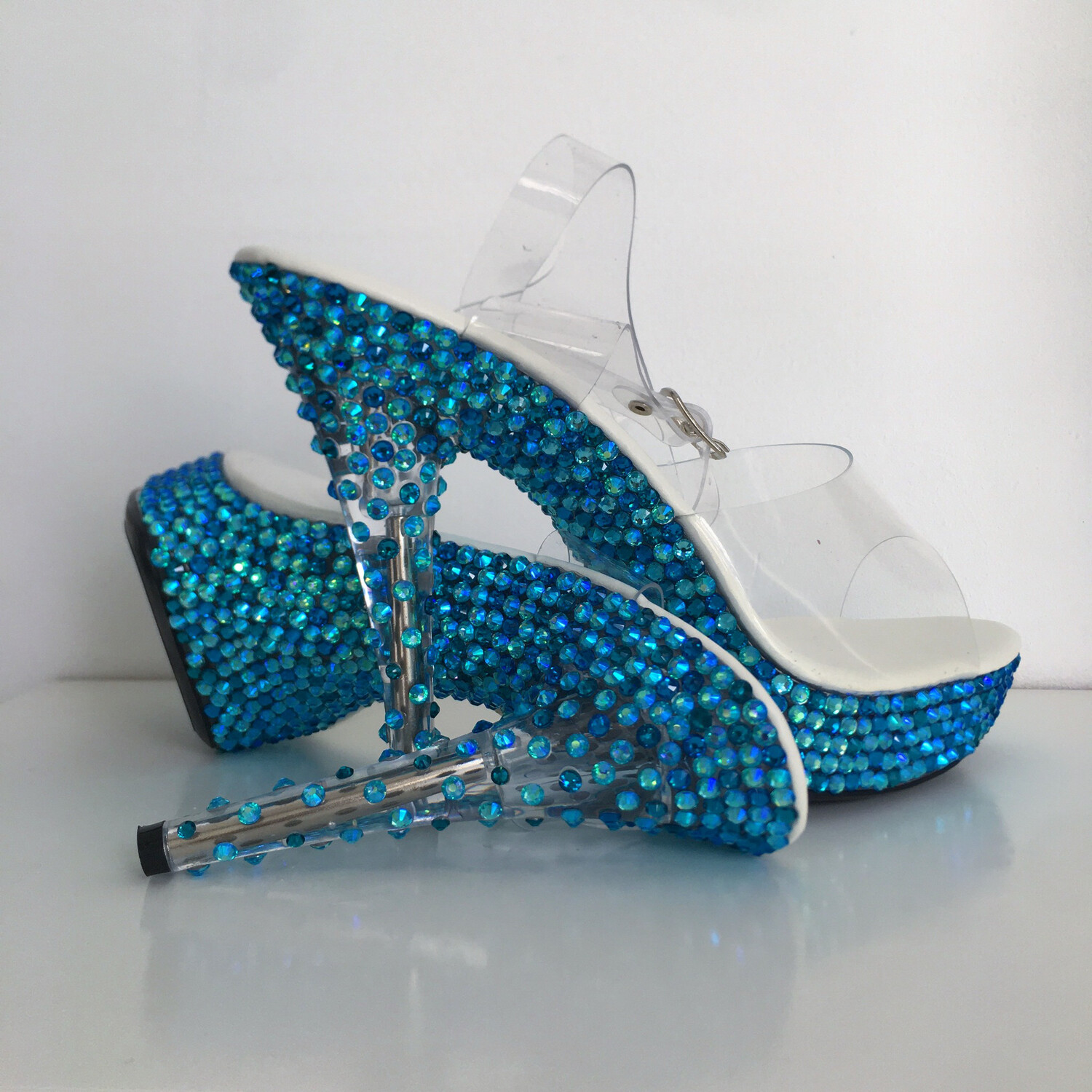 Transparent crystal heels (15 cm heel)