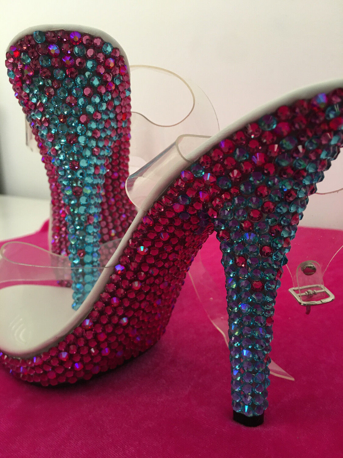 Transparent crystal heels (12 cm heel)