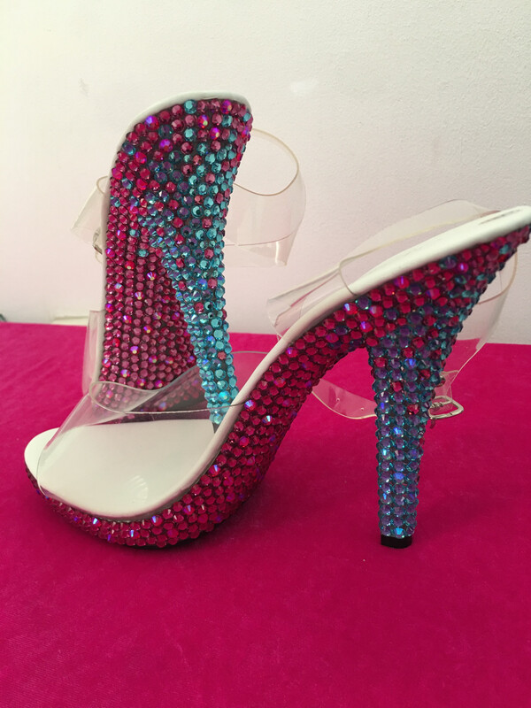 Transparent crystal heels (12 cm heel)