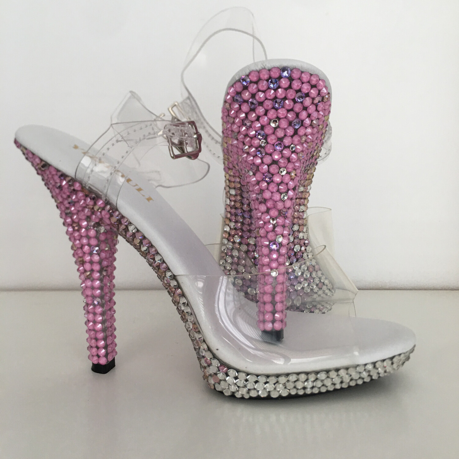 Transparent crystal heels (12 cm heel)