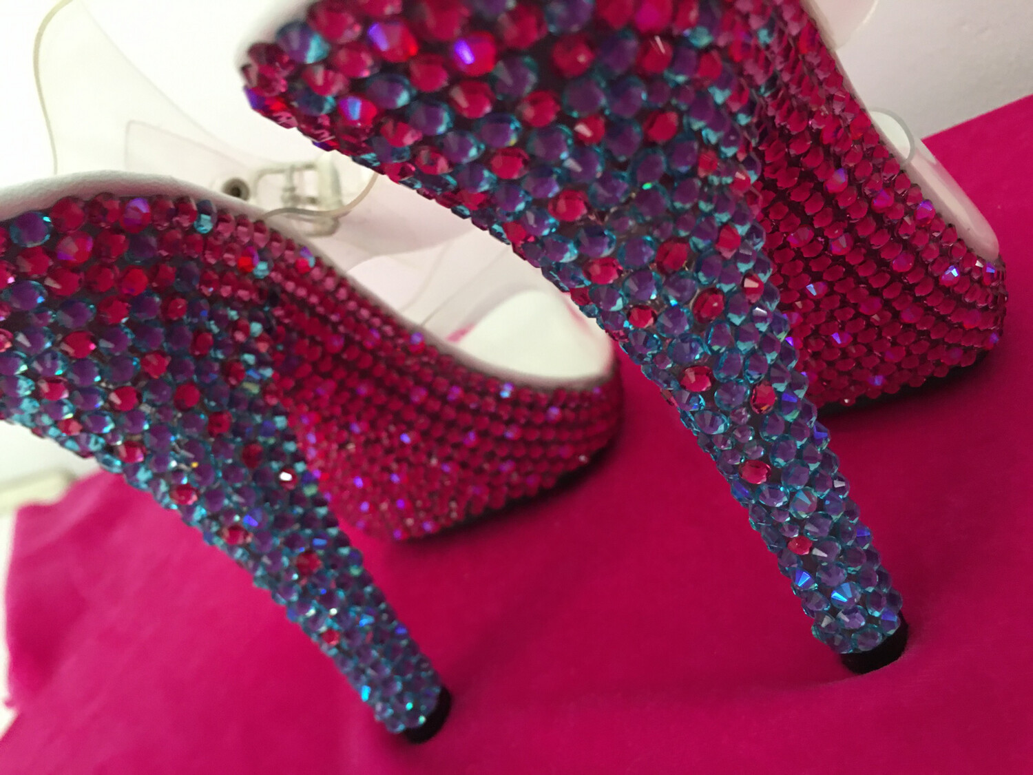 Transparent crystal heels (12 cm heel)