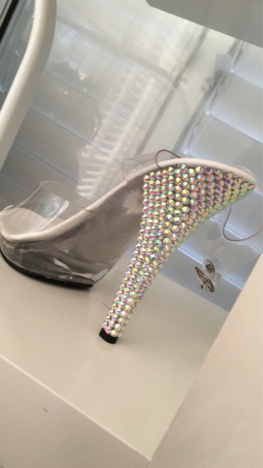 Transparent crystal heels (12 cm heel)
