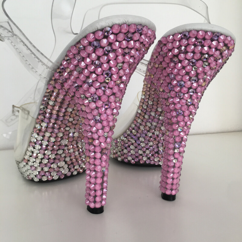 Transparent crystal heels (12 cm heel)