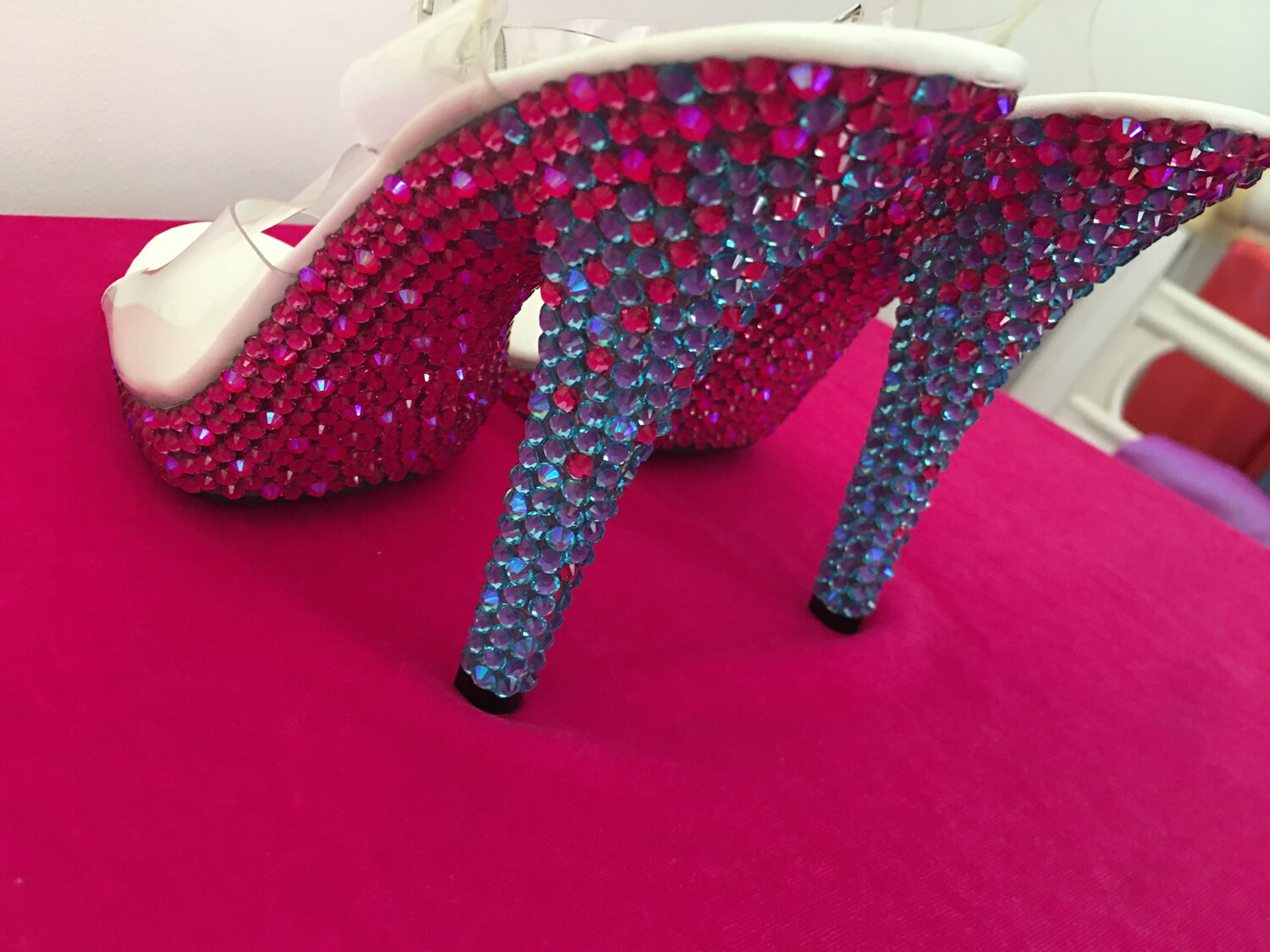 Transparent crystal heels (12 cm heel)