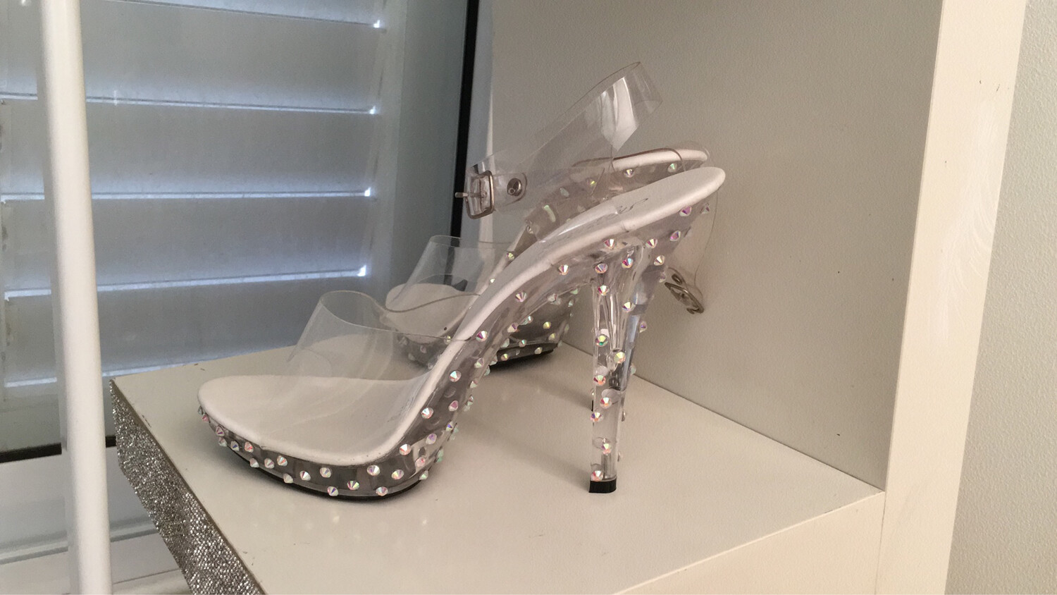 Transparent crystal heels (12 cm heel)