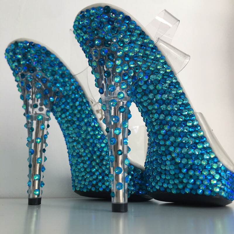 Transparent crystal heels (15 cm heel)