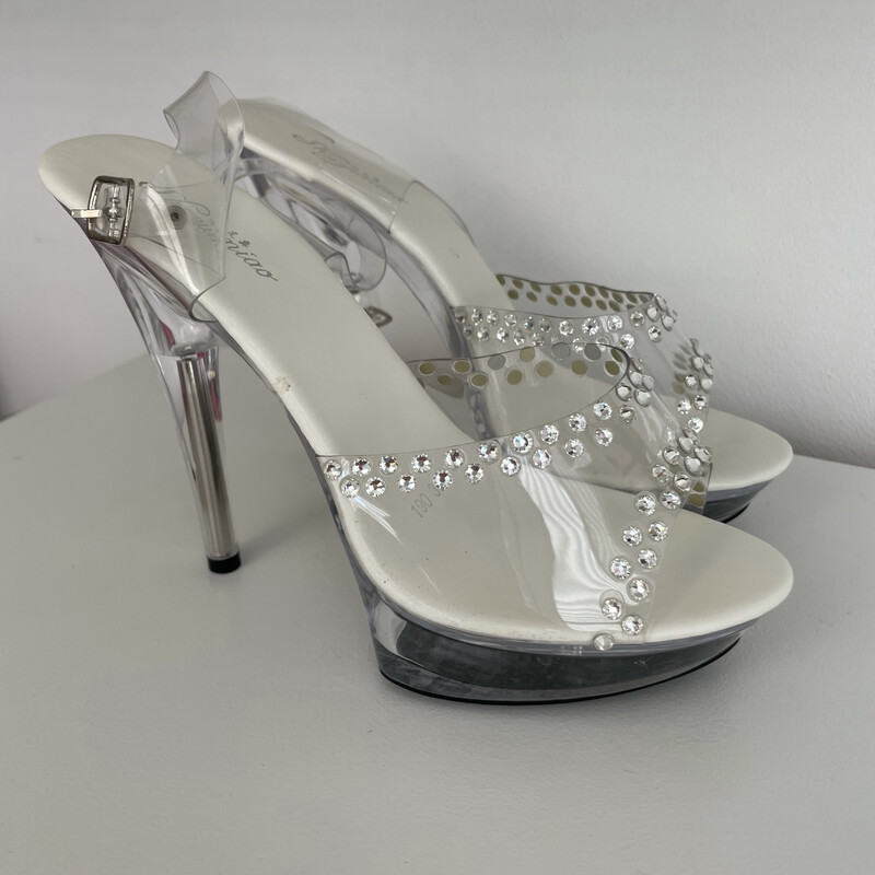 Transparent crystal heels (13 cm heel)