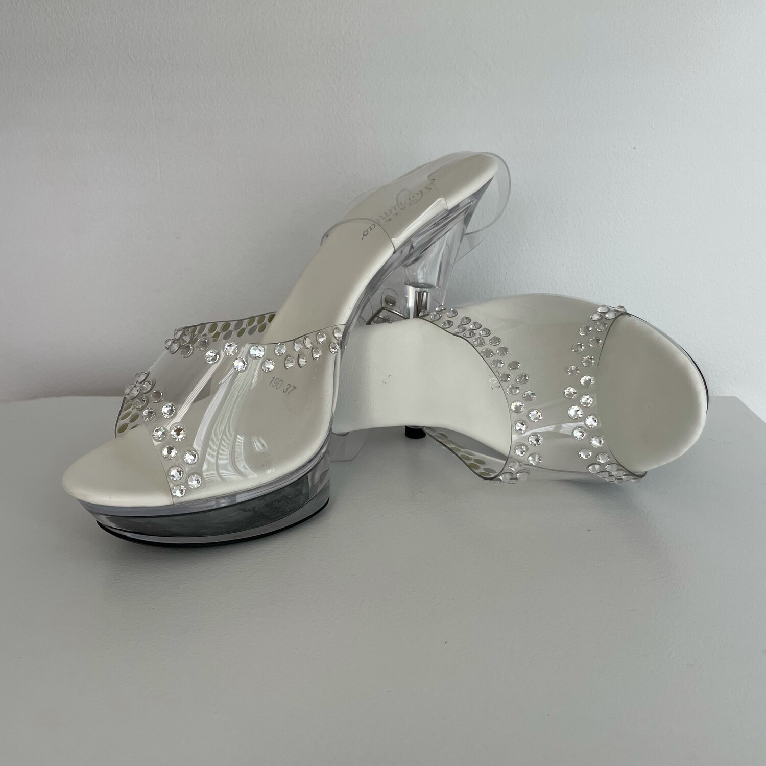 Transparent crystal heels (13 cm heel)