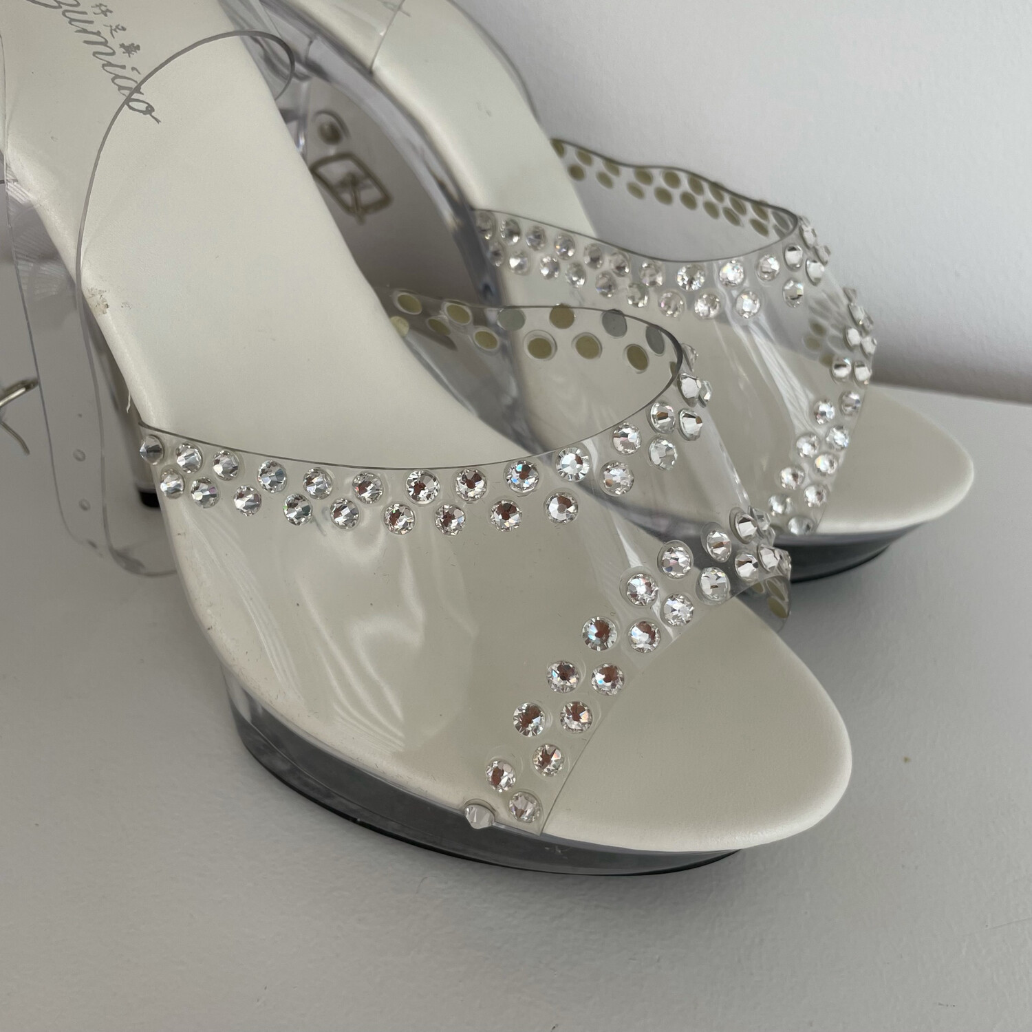 Transparent crystal heels (13 cm heel)