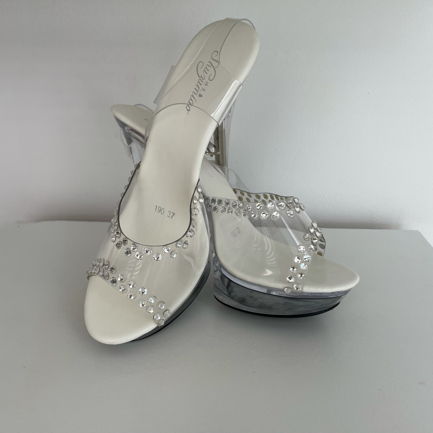 Transparent crystal heels (13 cm heel)