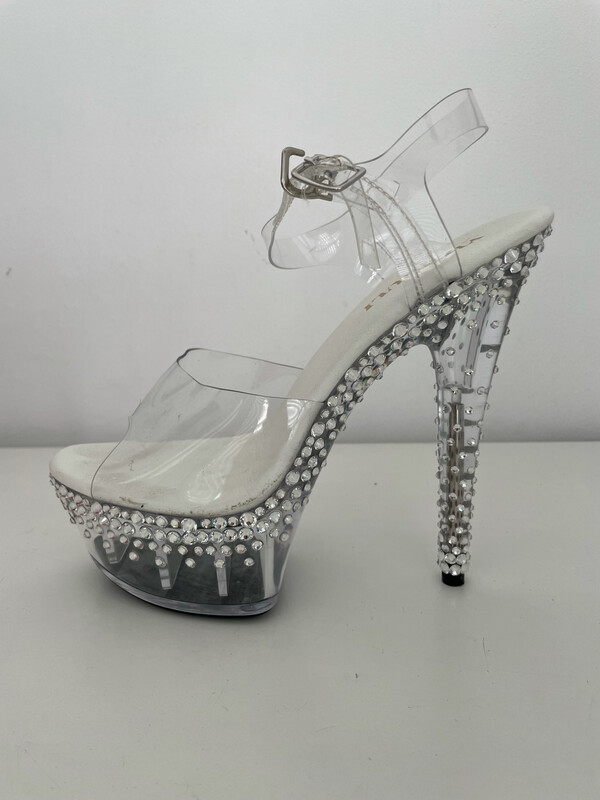 Transparent crystal heels (15 cm heel)
