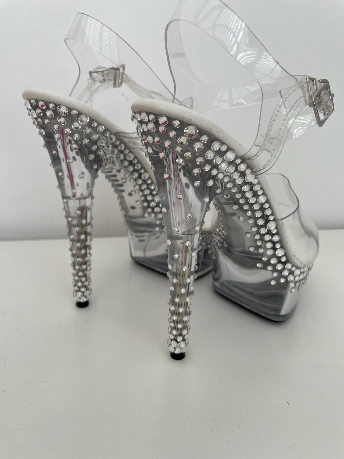 Transparent crystal heels (15 cm heel)