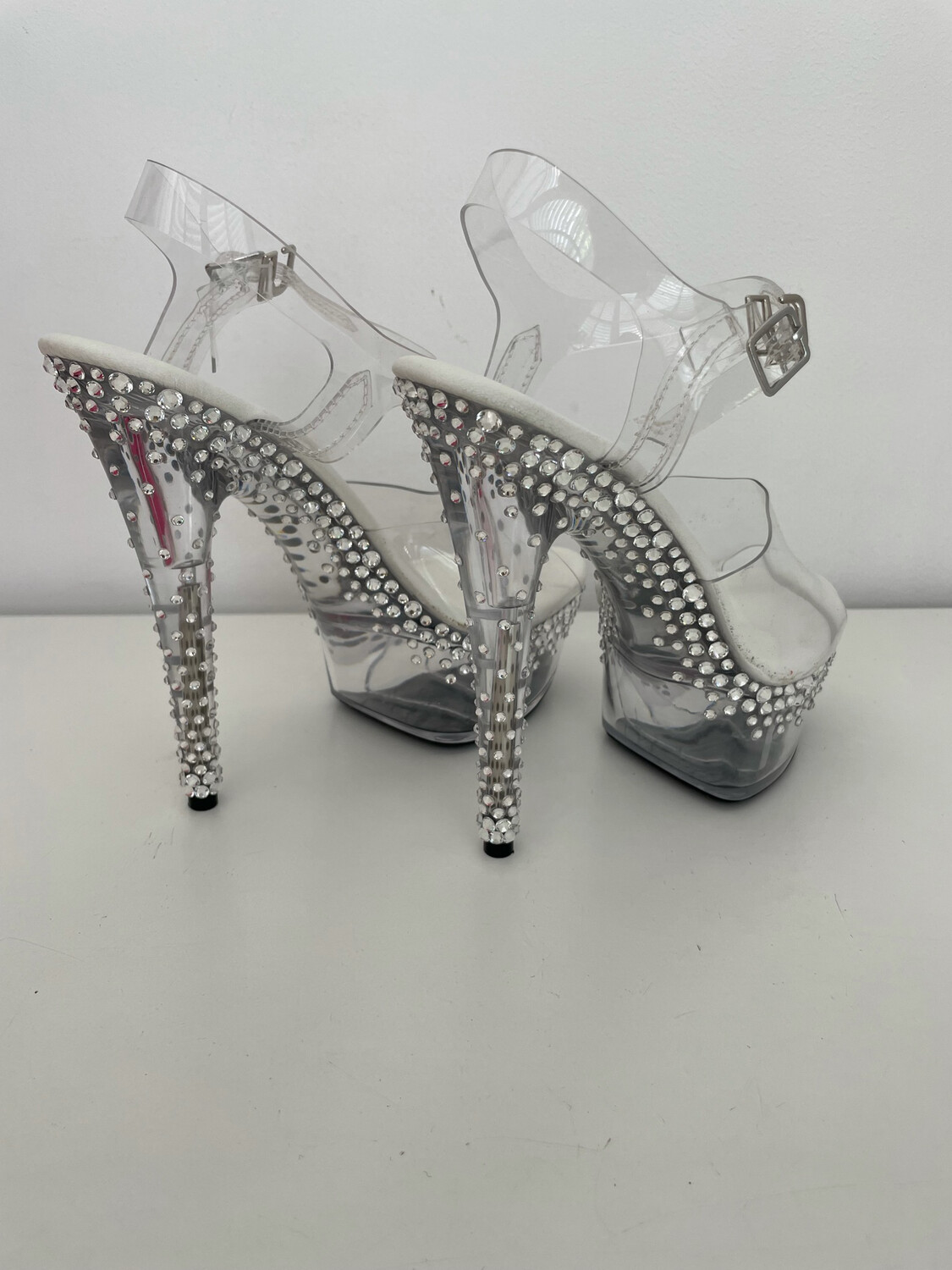 Transparent crystal heels (15 cm heel)
