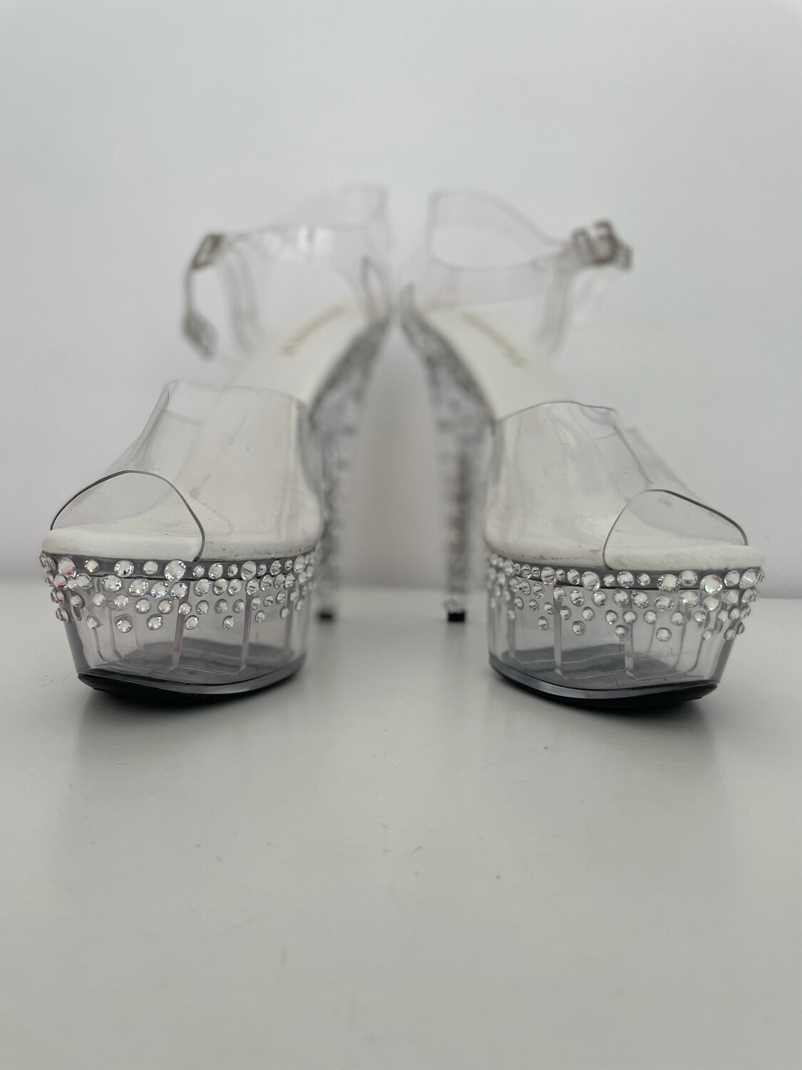 Transparent crystal heels (15 cm heel)