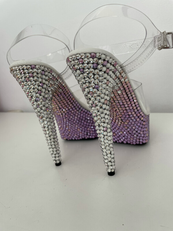 Transparent crystal heels (15 cm heel)