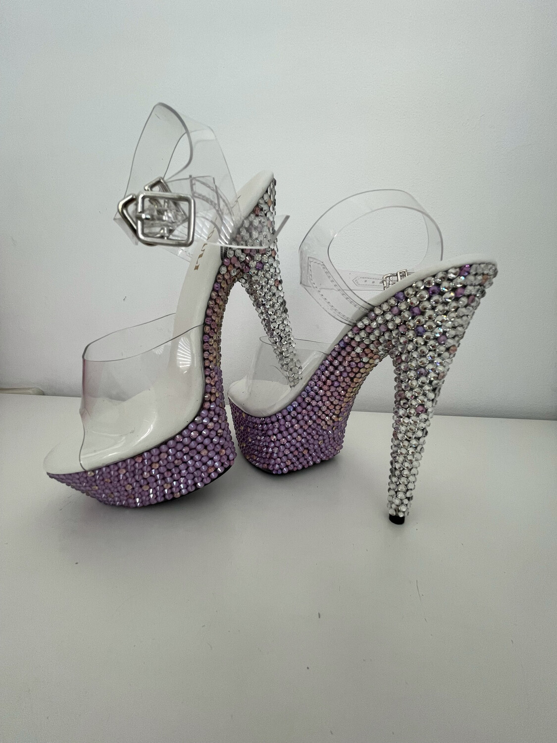 Transparent crystal heels (15 cm heel)