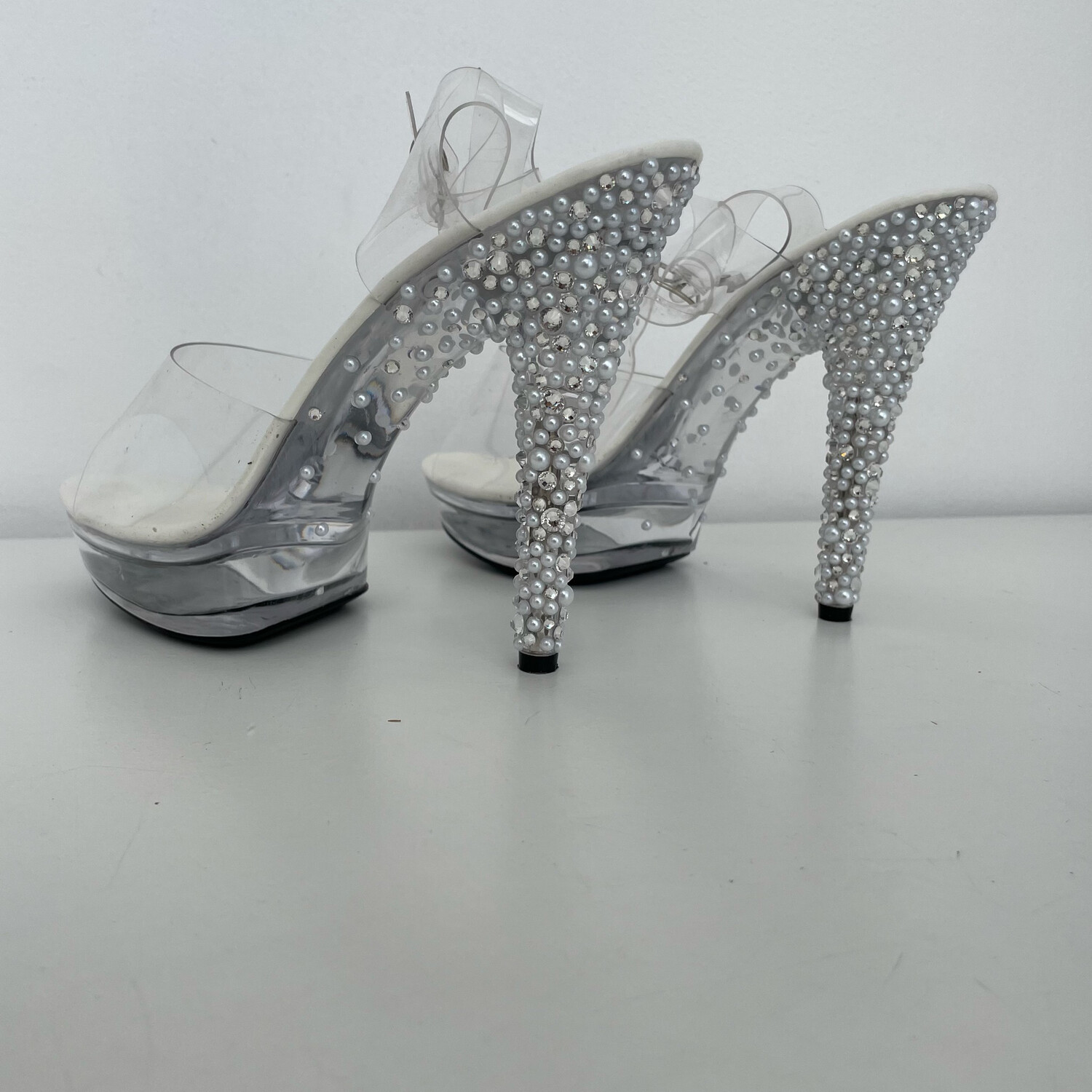 Transparent crystal heels (13 cm heel)